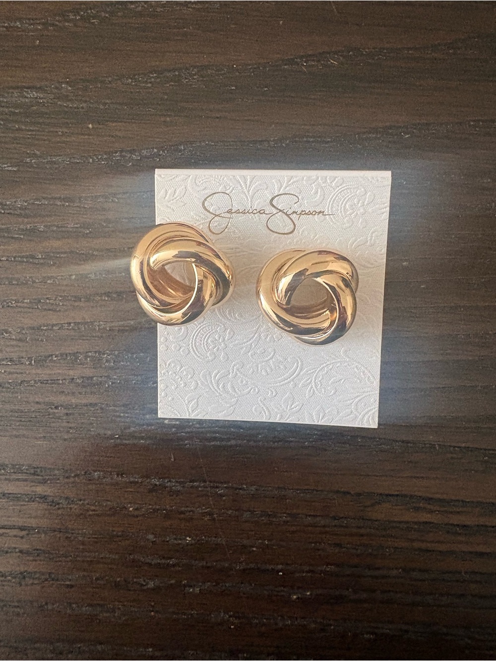 NEW Jessica Simpson Gold Knot Earrings